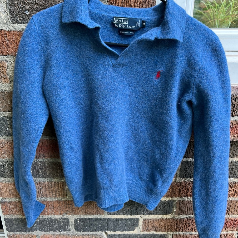 Ralph Lauren V-Neck Blue Sweater for Men